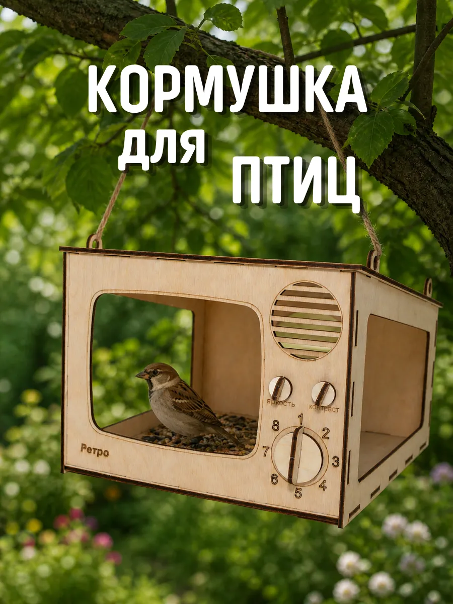 Кормушка для птиц Ретро телевизор