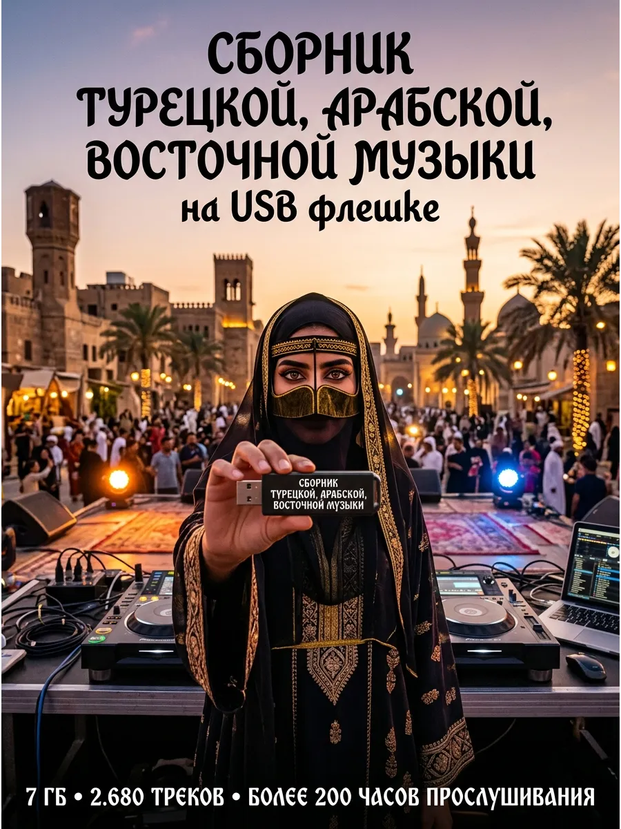 Сборник ТУРЕЦКОЙ, АРАБСКОЙ, ВОСТОЧНОЙ МУЗЫКИ на USB флешке.