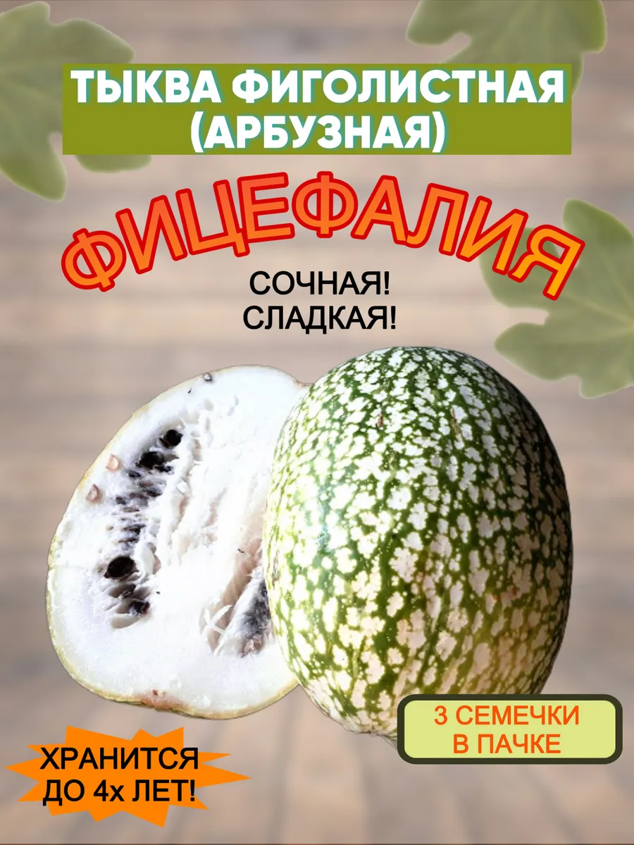 Семена Фицефолия фиголистная, Тыква Арбузная, 3шт