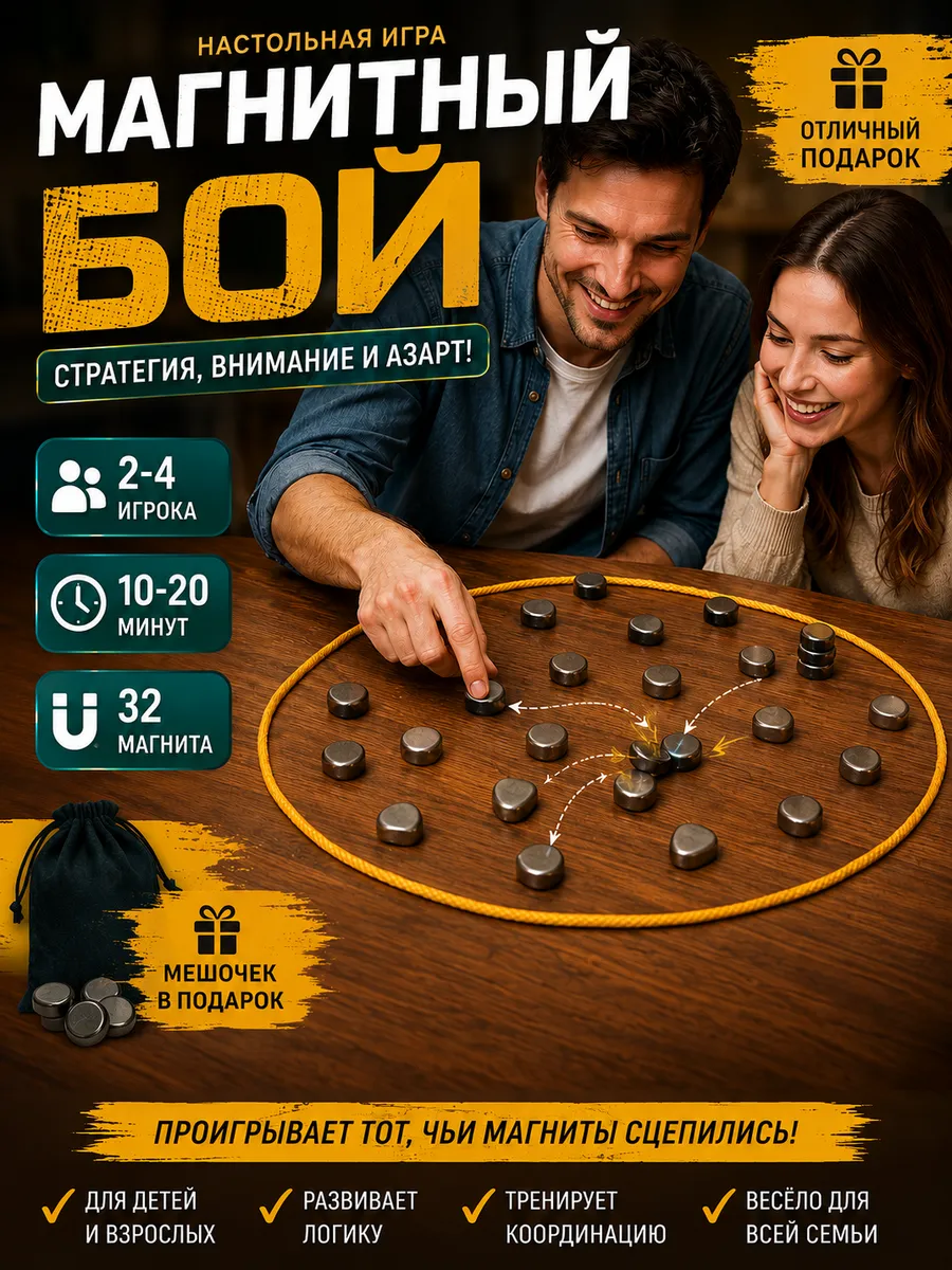 Магнитный бой. Настольная игра для взрослых и детей