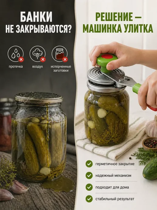 лина12 Закаточная машинка улитка для банок, зеленый, фото 3