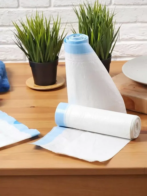 Bossclean Пакеты для мусора 35 л с завязками особопрочные, 40 шт, 35 л, 40 шт, фото 6