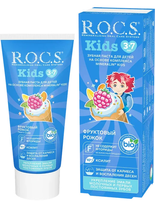 Зубная паста детская R.O.C.S. Фруктовый рожок, без фтора, вариант