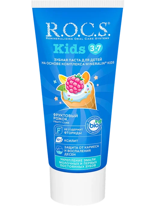 Зубная паста детская R.O.C.S. Фруктовый рожок, без фтора, вариант, фото 4