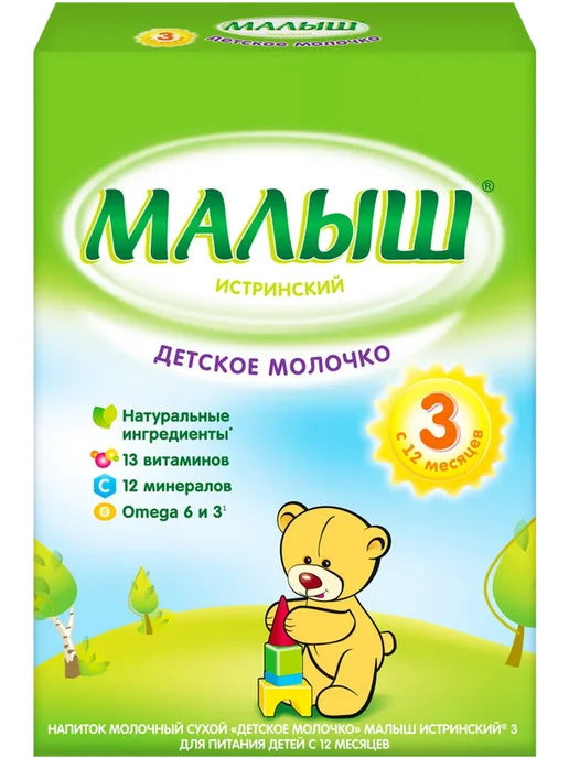 Молочко детское МАЛЫШ ИСТРИНСКИЙ 3, с 12 месяцев, 350г, 350 г