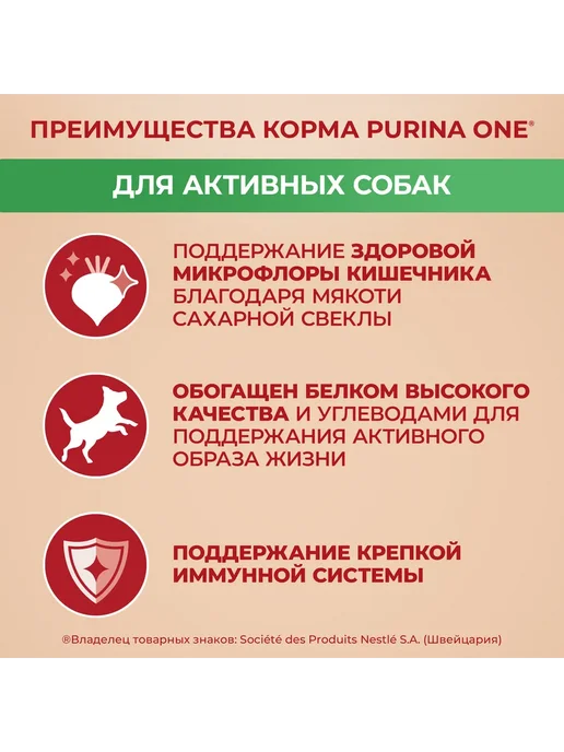 Сухой корм purina One Активных для собак, взрослые, мелкие, 0,6 кг, фото 4