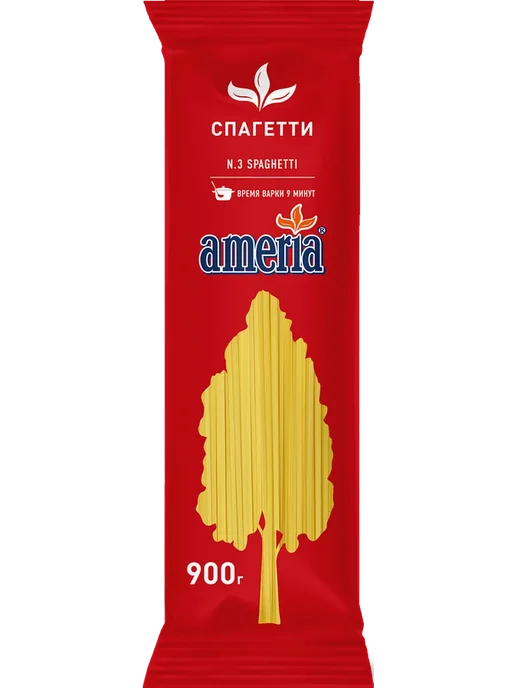 Макароны AMERIA Спагетти №3, группа В высший сорт, 900г, 900 г