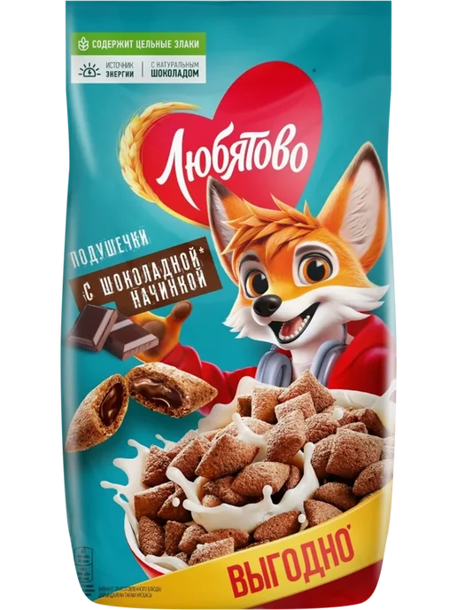 Любятово Подушечки с шоколадной начинкой, 500 г, вариант