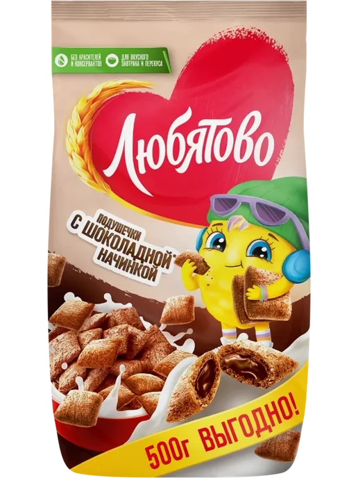 Любятово Подушечки с шоколадной начинкой, 500 г, вариант, фото 2