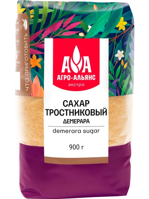Сахар коричневый АГРО-АЛЬЯНС Экстра Demerara нерафинированны, коричневый