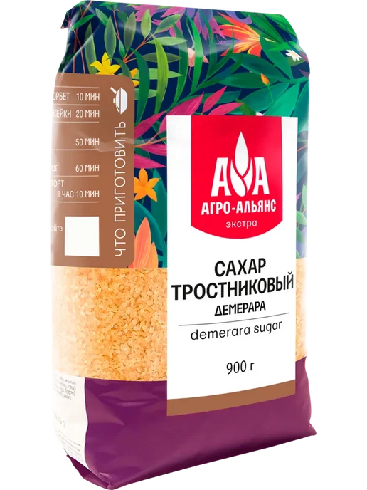 Сахар коричневый АГРО-АЛЬЯНС Экстра Demerara нерафинированны, коричневый, фото 2