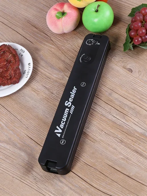 Вакууматор для продуктов с пакетами и запайкой, черный, фото 4