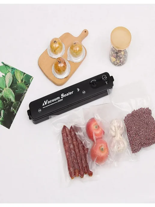 Вакууматор для продуктов с пакетами и запайкой, черный, фото 7