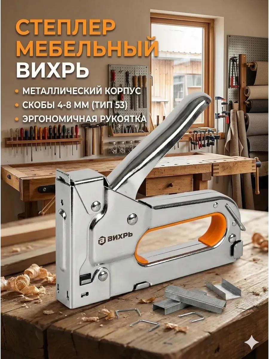 Степлер строительный мебельный