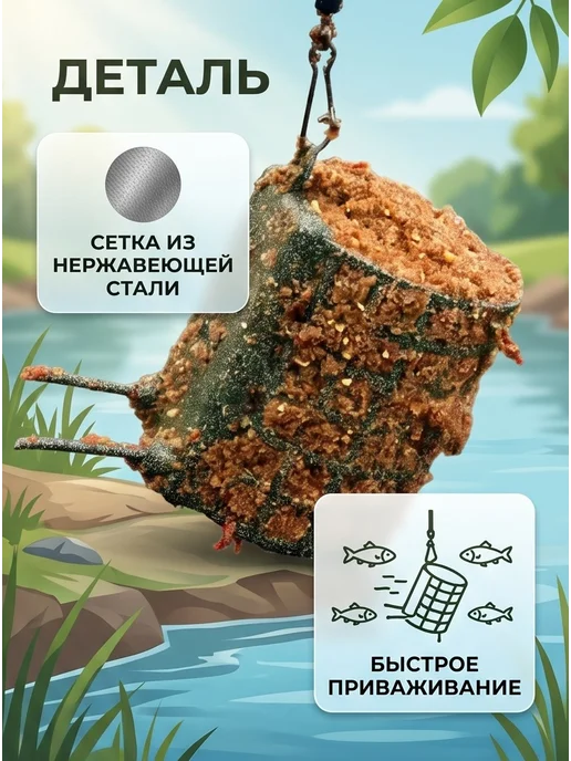 Рыболовная Империя Кормушка фидерная для рыбалки "Таракан" - 100 грамм 5 штук, черный, фото 4