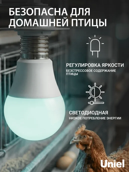 Лампочка для птицеводства, светодиодная, 9 Вт, Е27, 9 Вт, цыплята, фото 3