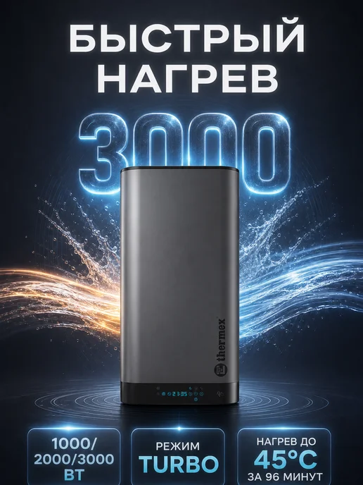 THERMEX Водонагреватель накопительный Bono 100 Wi-Fi, серый, фото 3