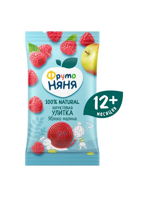 Фруктовые пастилки ФрутоНяня Улитка из яблок и малины с 12 м, 12 м, фото 2