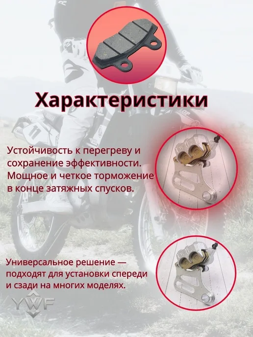 Тормозные колодки для мотоцикла, 2-поршневые, вариант, фото 2