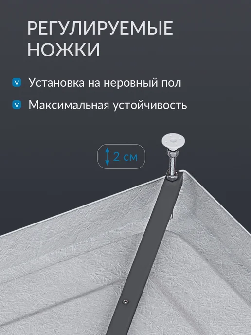 Aquatek Поддон для душа 100x80 с каркасом, экраном и сифоном, 100x100, фото 5