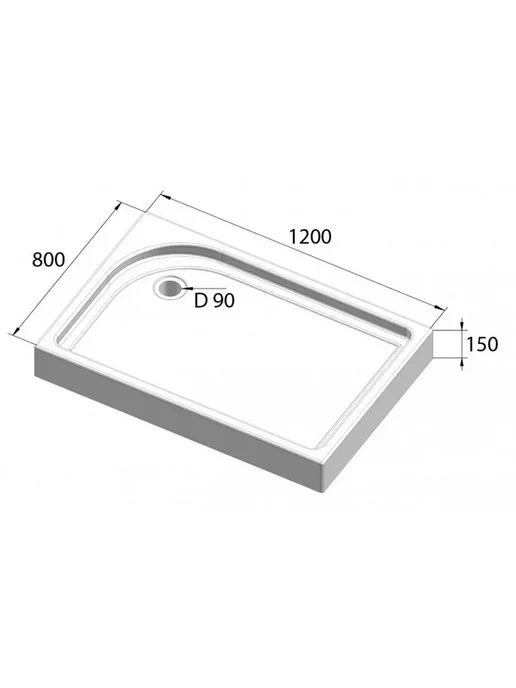 BelBagno Поддон для душа TRAY-BB-AH-120 80-15-W-L (левый), белый, фото 8