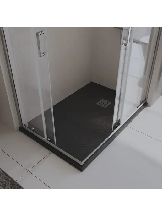 BelBagno Поддон для душа TRAY-MR-UNO-AH-120 80-35-NERO-CR, черный, фото 7