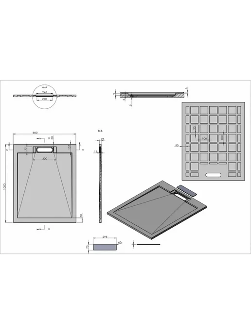 Esbano Поддон для душа ESP-LX108W, белый, фото 8