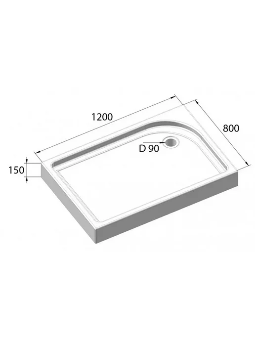 BelBagno Поддон для душа TRAY-BB-AH-120 80-15-W-R (правый), белый, фото 8