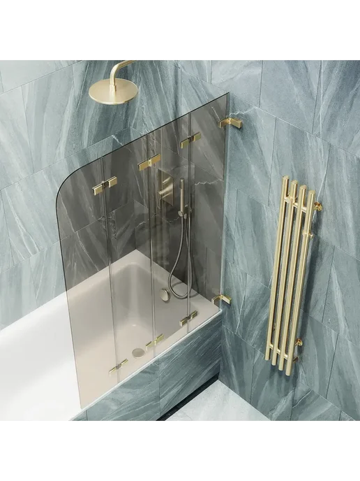 MAYBAH GLASS Шторка на ванну MaybahGlass MGV-585-3, желтый, фото 3