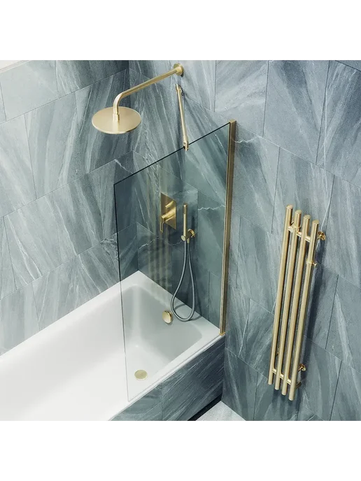 MAYBAH GLASS Шторка на ванну MaybahGlass MGV-62-3ш, желтый, фото 3