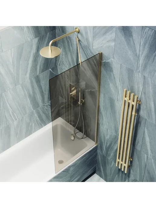 MAYBAH GLASS Шторка на ванну MaybahGlass MGV-71-3ш, желтый, фото 3