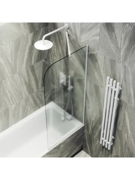 MAYBAH GLASS Шторка на ванну MaybahGlass MGV-130-1у матовое белый, белый, фото 3