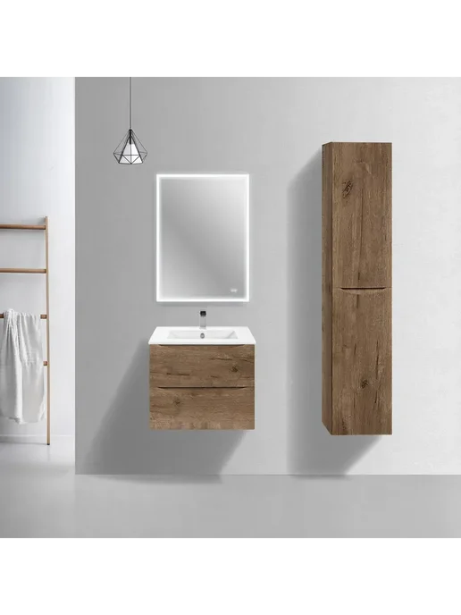 VINCEA Тумба под раковину Mia Slim 600 V.Oak, коричневый, фото 3