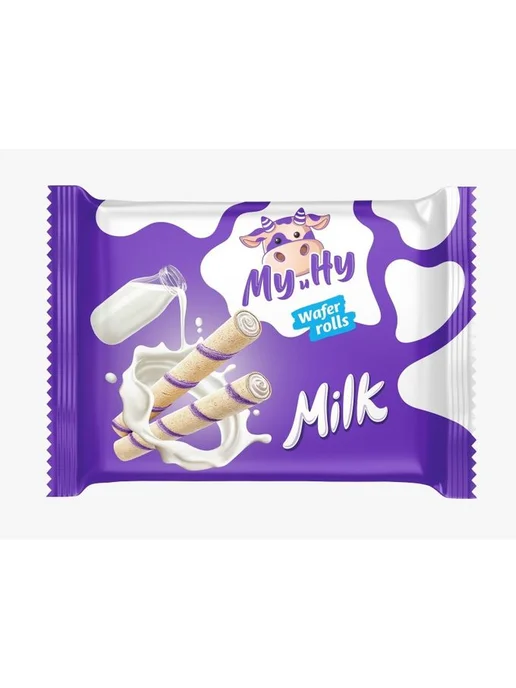 Вафельные трубочки Му и Ну с молочной начинкой 64 г, 64 г