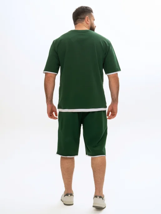EVERLY WEAR Костюм спортивный летний с шортами, зеленый, фото 6