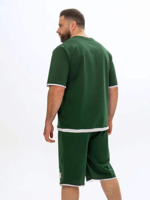 EVERLY WEAR Костюм спортивный летний с шортами, зеленый, фото 7