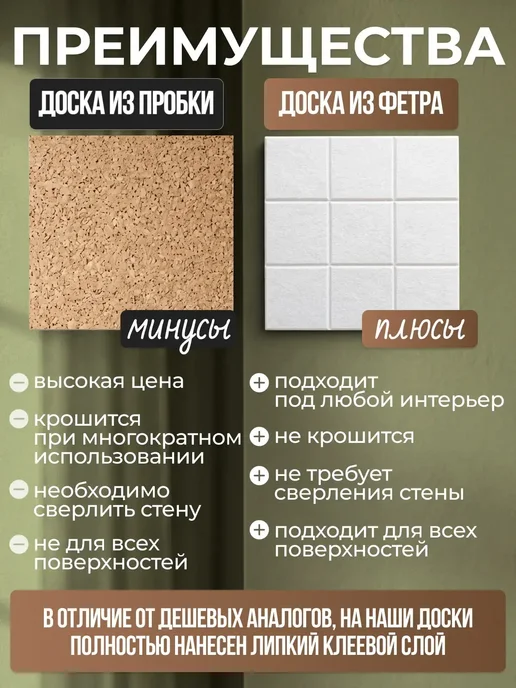 Palvo Premium Доска для заметок и фото из фетра, белый, фото 2
