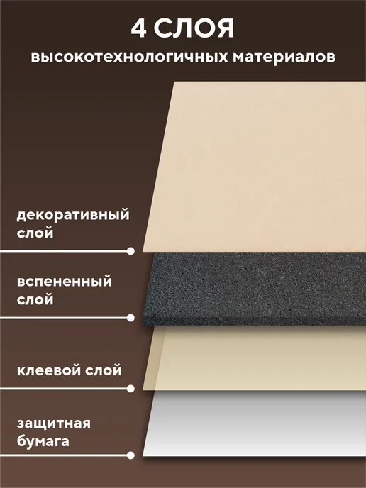 Conflate Стеновые панели самоклеящиеся мягкие, бежевый, фото 7