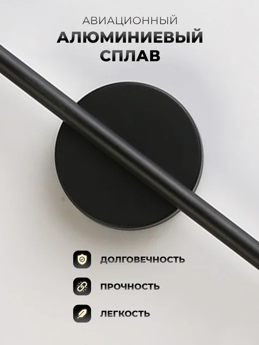 Лампа освещение Настенный светильник светодиодный бра, черный, в упаковке 322 г, фото 4