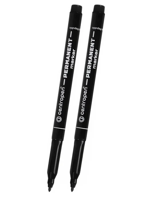 CENTROPEN Маркер перманент. CENTRОPEN PERMANENT 1,00 мм черный 2 шт, 2 шт, фото 3