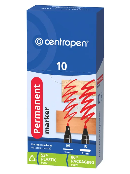 CENTROPEN Маркер перманент. CENTRОPEN PERMANENT 1,00 мм черный 2 шт, 2 шт, фото 7