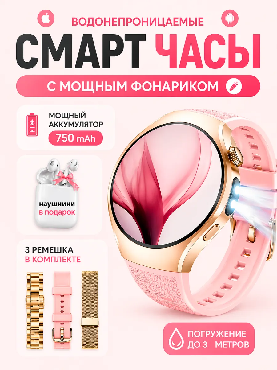 Tecno smart Смарт-часы круглые женские G8 mini