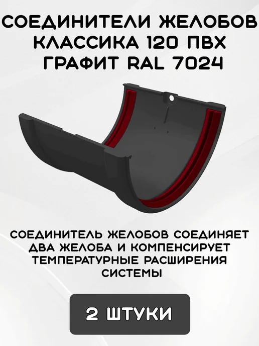 Grand Line Комплект желобов 4,1м мет.кр RAL7024 Графит, 4,1 м, фото 5