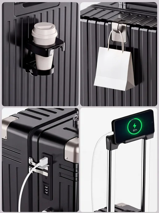Xiaomi Чемодан ручная кладь S с зарядкой, черный, фото 2