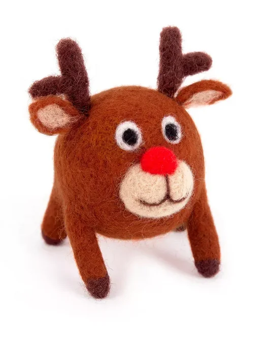 Woolla Набор для валяния игрушки из шерсти Олененок Оникс, красный
