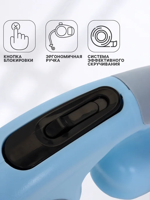 Рулетка - поводок «Косточка», 3 м, с контейнером для пакетов, 3 м, фото 2