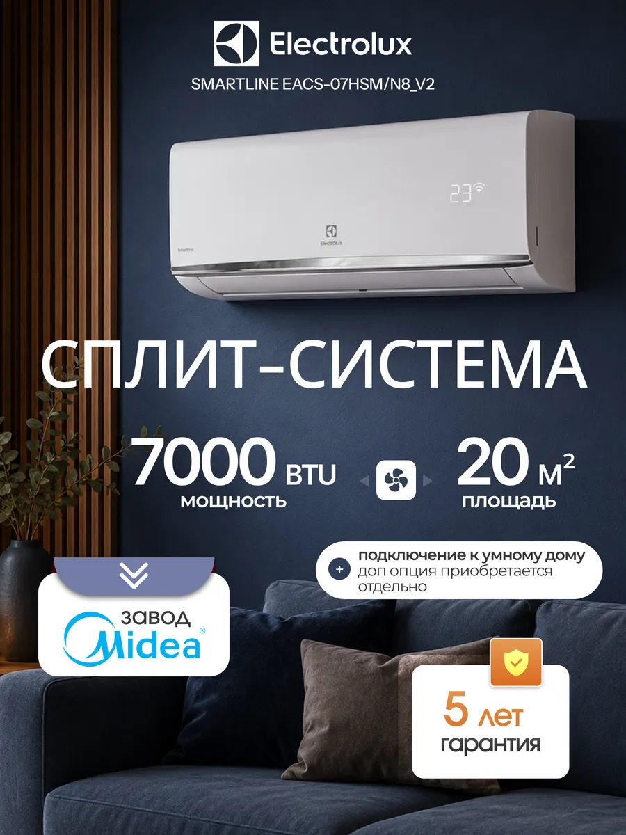 Сплит система кондиционер 7 Smartline EACS-07HSM/N8_V2