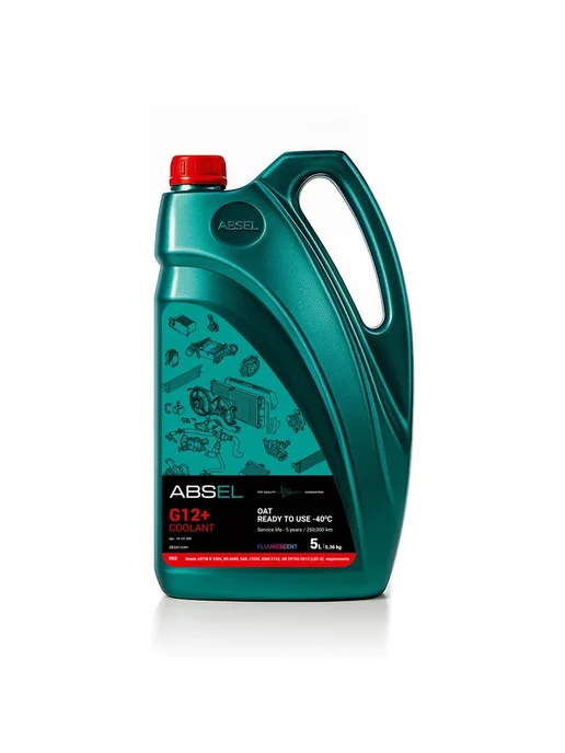 ABSEL Жидкость охлаждающая antifreeze g12 red 40°c 5л 5.37кг, 5 л, 5,37 кг