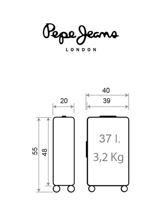 PEPE JEANS LONDON Чемодан ручная кладь с расширением 55 см Highlight, черный, фото 7