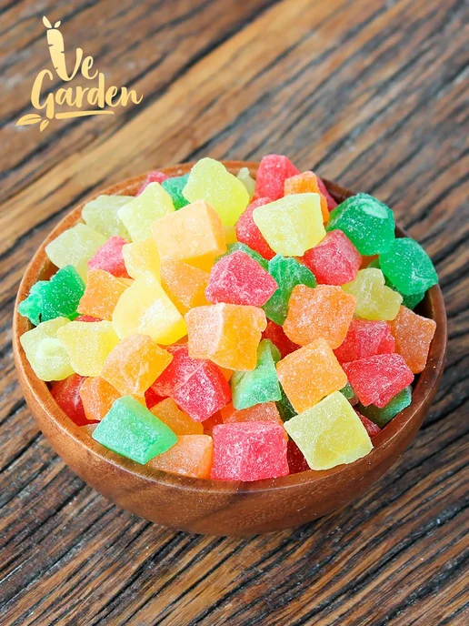 Цукаты кубики "Папайя Микс", Вьетнам, 100 гр, 100 г, фото 2